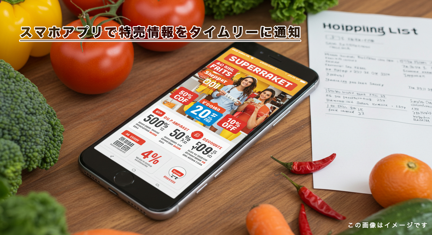 スマホアプリで特売情報をタイムリーに通知